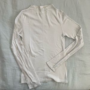 Everlane micro rib Pima cotton funnel neck white size s